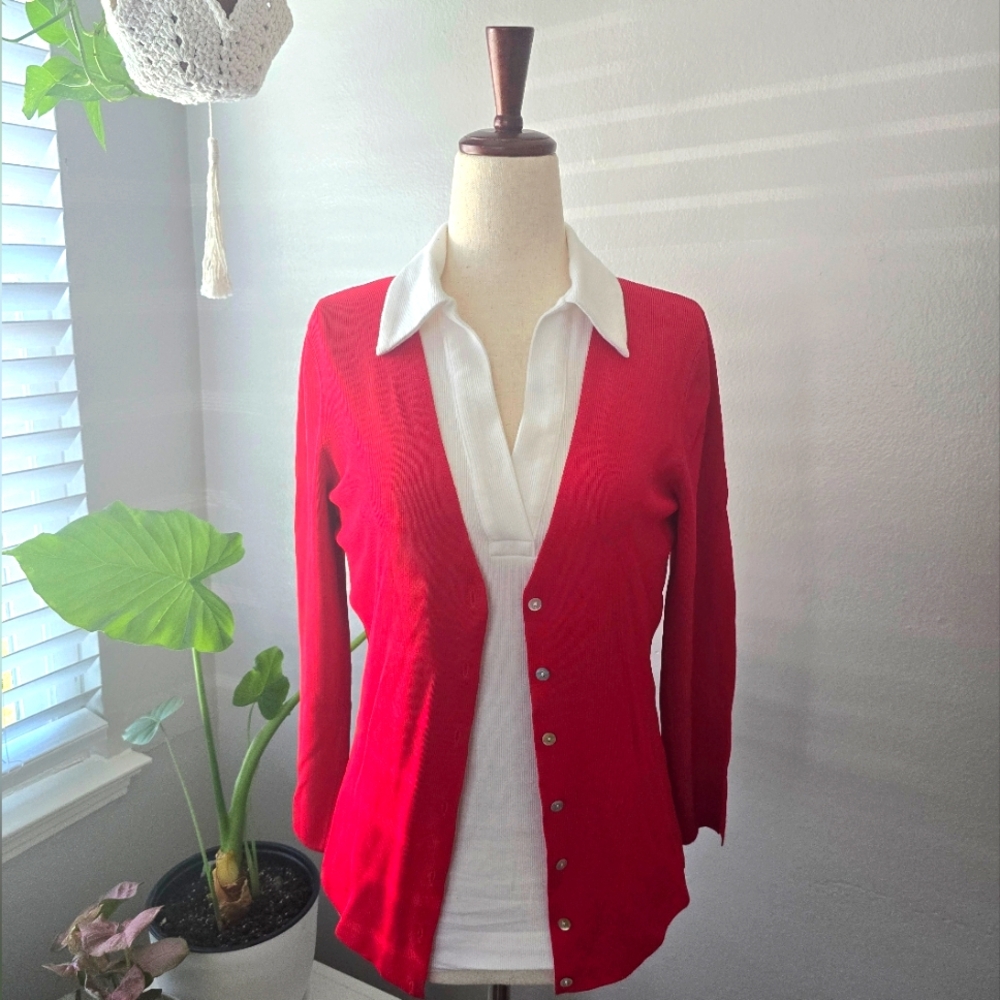 Max Studio Red Cardigan - Size S